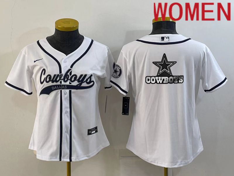 Women Dallas Cowboys Blank White 2022 Nike Co branded NFL Jersey